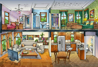 Architectural Cutaway Illustration