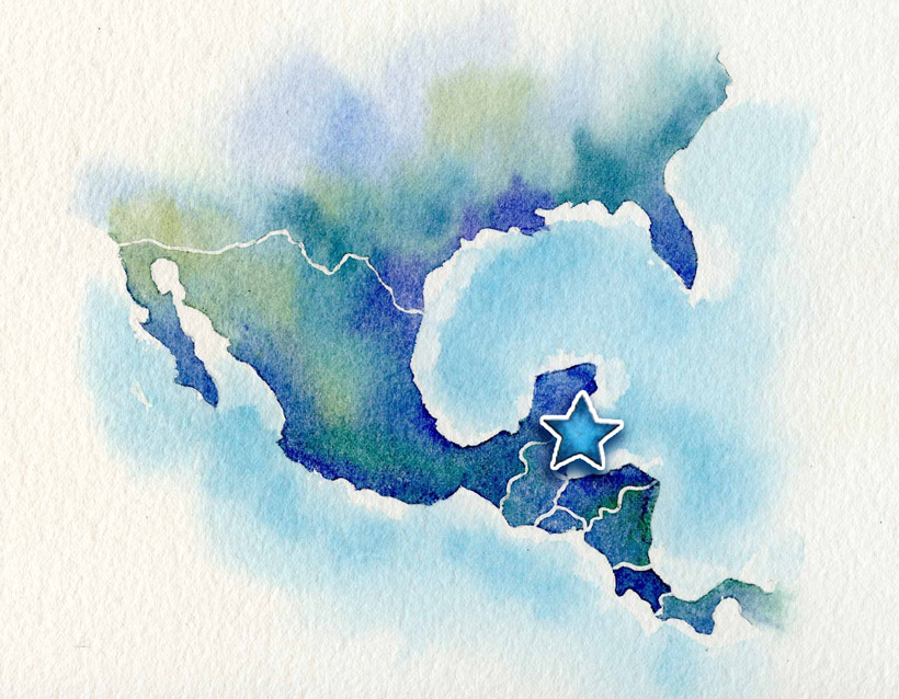 watercolor map illustration
